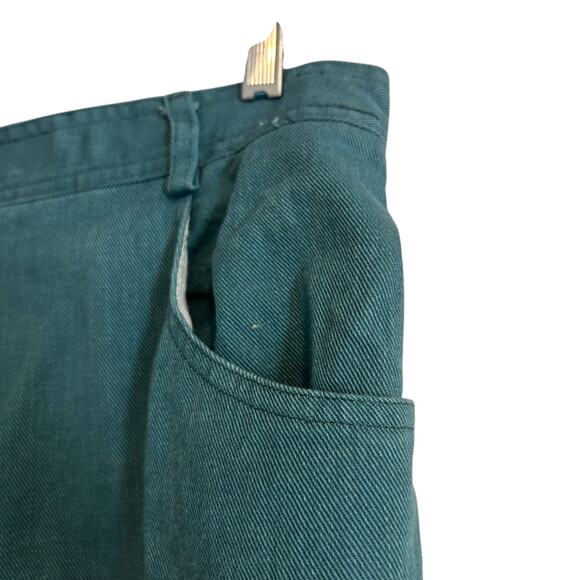 Vintage Forest Green Denim Vest Jeans Set Womens Sz Medium High Waist Corduroy - Picture 12 of 16